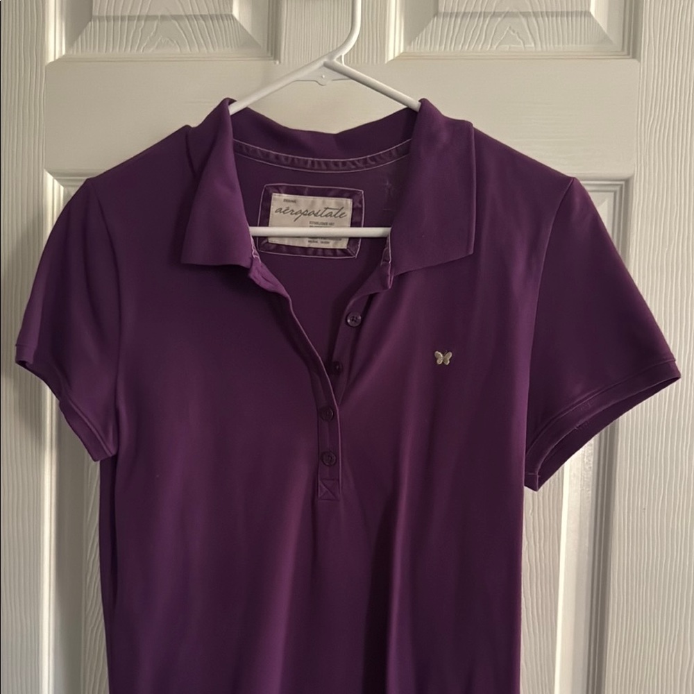 Aeropostale Purple Polo Fitted Button Down Shirt